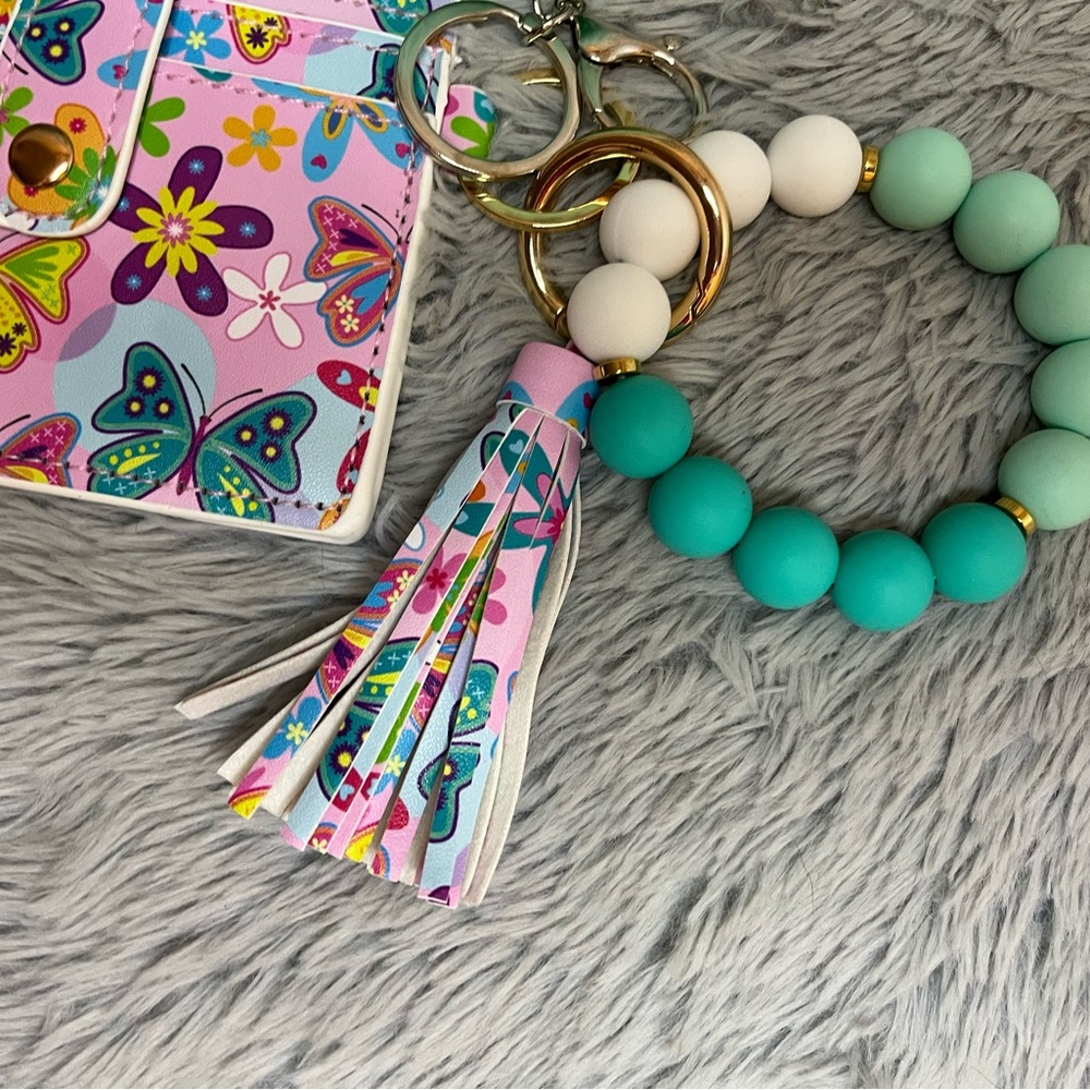 Butterfly Card Wallet with Keychain - Picture 3 of 5